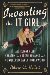 A bookcover with decorations around a colorized photograph of a fancy lady with an orange cat around her neck spreading her arms wide.