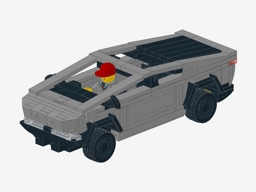 A TESLA Cybertruck in LEGO elements.